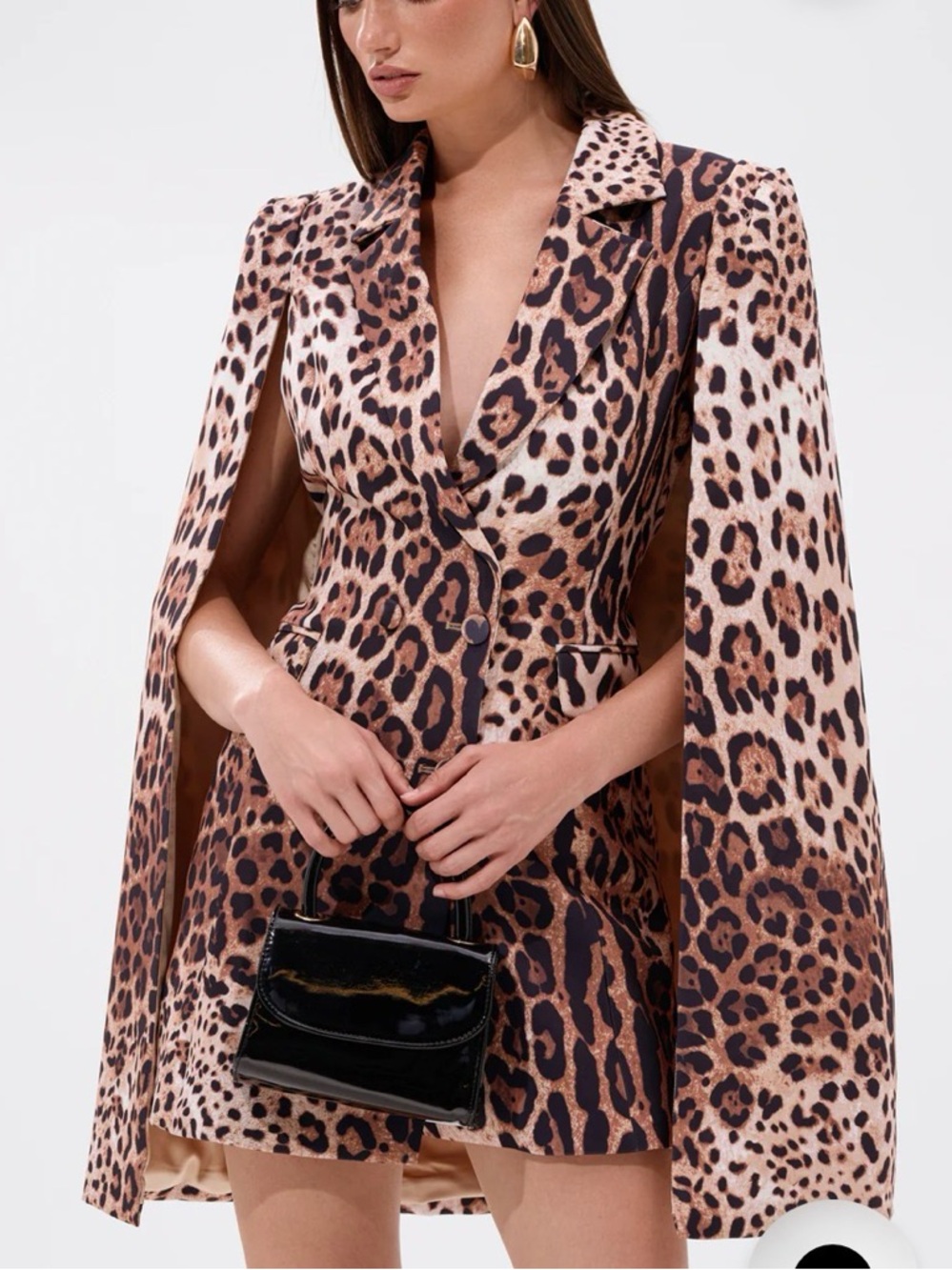 New Akira AMINAH LEOPARD PRINT BLAZER DRESS - Picture 4 of 16